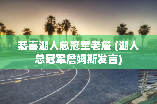 恭喜湖人总冠军老詹 (湖人总冠军詹姆斯发言)