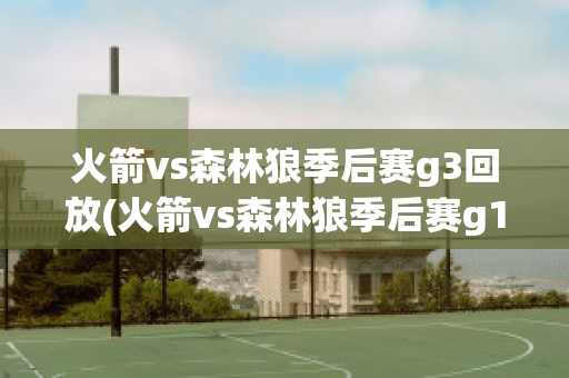 火箭vs森林狼季后赛g3回放(火箭vs森林狼季后赛g1央视)