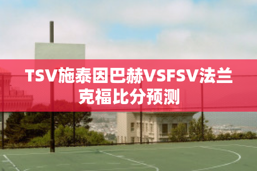 TSV施泰因巴赫VSFSV法兰克福比分预测