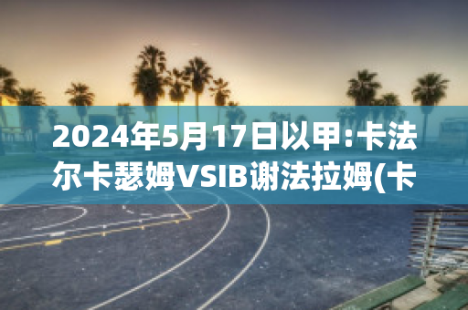 2024年5月17日以甲:卡法尔卡瑟姆VSIB谢法拉姆(卡啦法尔)