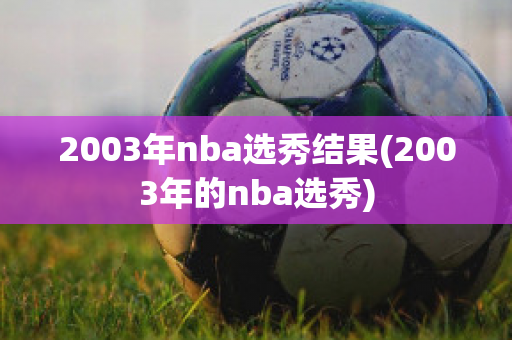 2003年nba选秀结果(2003年的nba选秀)