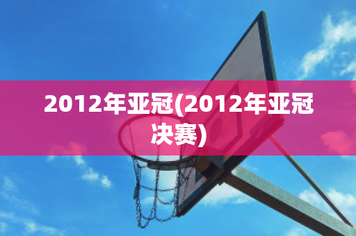 2012年亚冠(2012年亚冠决赛)