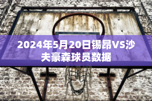 2024年5月20日锡昂VS沙夫豪森球员数据