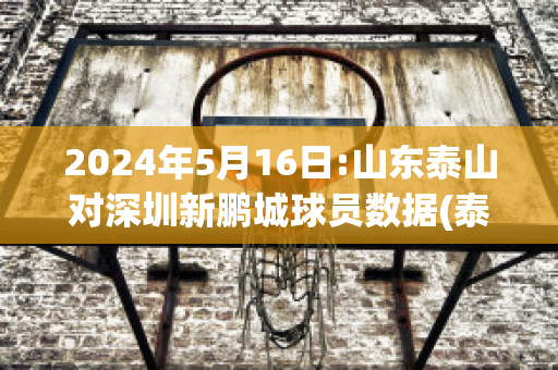 2024年5月16日:山东泰山对深圳新鹏城球员数据(泰山队与深圳队比赛结果)