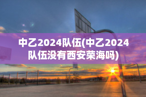 中乙2024队伍(中乙2024队伍没有西安荣海吗)