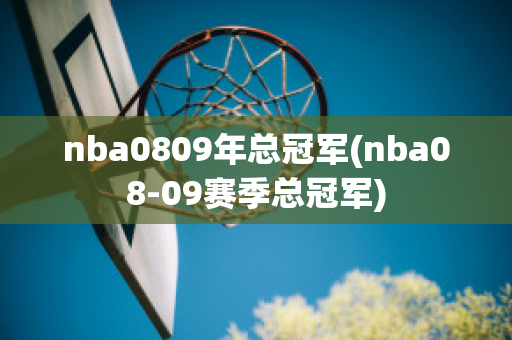 nba0809年总冠军(nba08-09赛季总冠军)