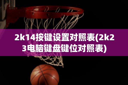 2k14按键设置对照表(2k23电脑键盘键位对照表)