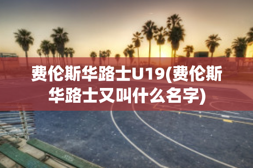 费伦斯华路士U19(费伦斯华路士又叫什么名字)