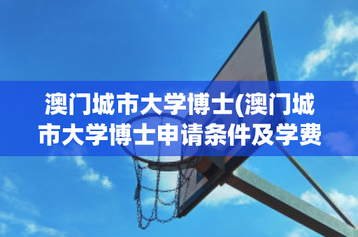 澳门城市大学博士(澳门城市大学博士申请条件及学费)