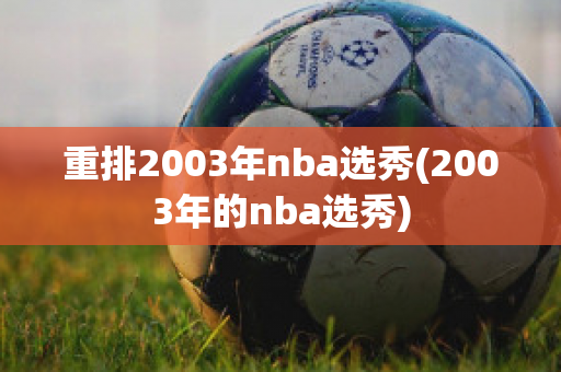 重排2003年nba选秀(2003年的nba选秀)