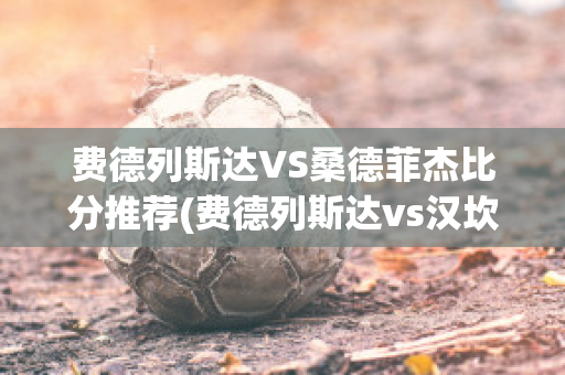 费德列斯达VS桑德菲杰比分推荐(费德列斯达vs汉坎)