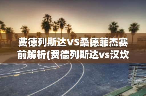 费德列斯达VS桑德菲杰赛前解析(费德列斯达vs汉坎)