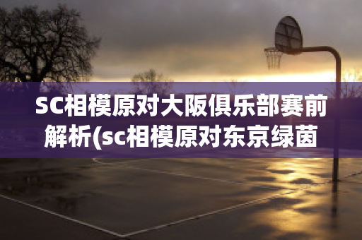 SC相模原对大阪俱乐部赛前解析(sc相模原对东京绿茵)