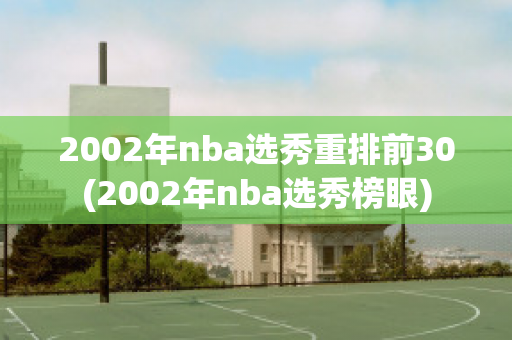 2002年nba选秀重排前30(2002年nba选秀榜眼)