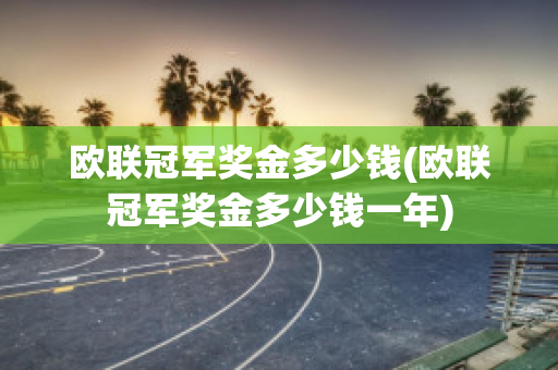 欧联冠军奖金多少钱(欧联冠军奖金多少钱一年)