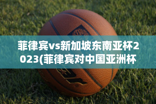 菲律宾vs新加坡东南亚杯2023(菲律宾对中国亚洲杯预测)