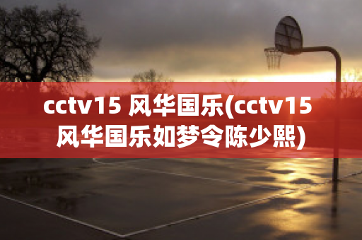 cctv15 风华国乐(cctv15 风华国乐如梦令陈少熙)