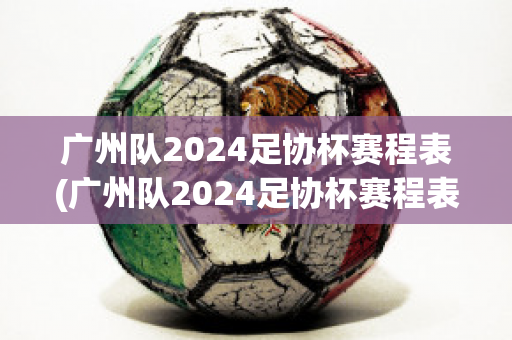 广州队2024足协杯赛程表(广州队2024足协杯赛程表最新)