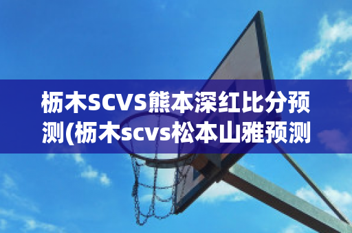 枥木SCVS熊本深红比分预测(枥木scvs松本山雅预测)