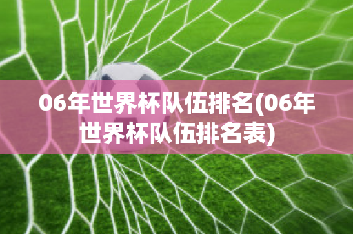 06年世界杯队伍排名(06年世界杯队伍排名表)