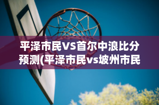 平泽市民VS首尔中浪比分预测(平泽市民vs坡州市民)