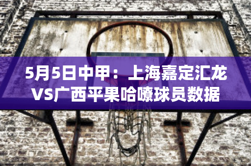 5月5日中甲：上海嘉定汇龙VS广西平果哈嘹球员数据(上海嘉定汇龙足球俱乐部微博)